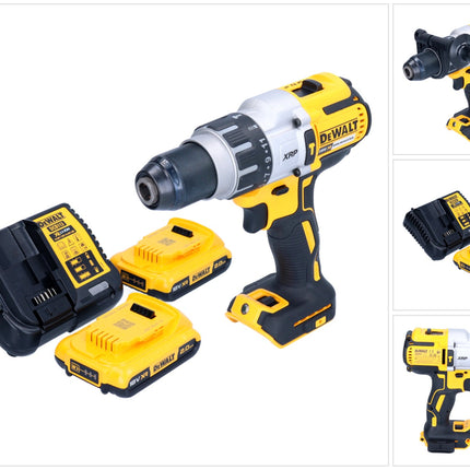 DeWalt DCD 996 D2 Perceuse-visseuse à percussion sans fil 18 V 95 Nm Brushless + 2x batterie 2,0 Ah + chargeur