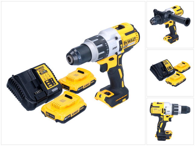 DeWalt DCD 996 D2 Perceuse-visseuse à percussion sans fil 18 V 95 Nm Brushless + 2x batterie 2,0 Ah + chargeur