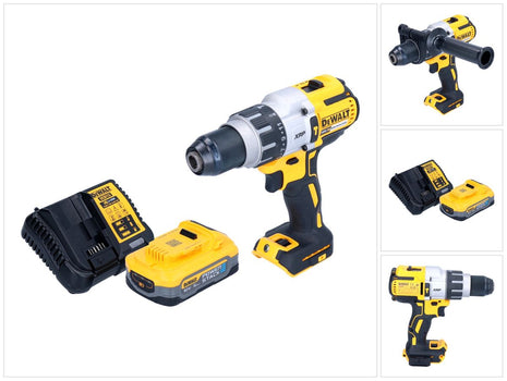 Taladro percutor inalámbrico DeWalt DCD 996 H1 18 V 95 Nm sin escobillas + 1x batería Powerstack 5,0 Ah + cargador