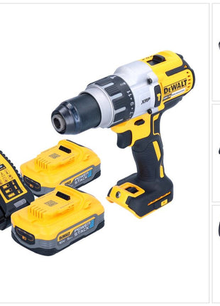 DeWalt DCD 996 H2 Perceuse-visseuse à percussion sans fil 18 V 95 Nm Brushless + 2x Powerstack batteries 5,0 Ah + chargeur