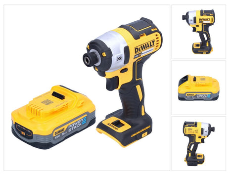 Akumulatorowy klucz udarowy DeWalt DCF 887 N 18 V 205 Nm 1/4" bezszczotkowy + 1x akumulator powerstack 5,0 Ah - bez ładowarki