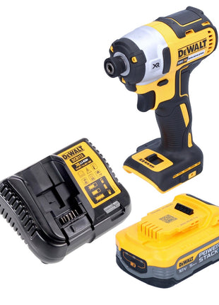 Llave de impacto a batería DeWalt DCF 887 H1 18 V 205 Nm 1/4" sin escobillas + 1x batería power stack 5,0 Ah + cargador