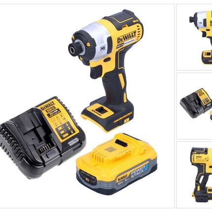 DeWalt DCF 887 H1 Clé à choc sans fil 18 V 205 Nm 1/4" Brushless + 1x batterie Powerstack 5,0 Ah + chargeur