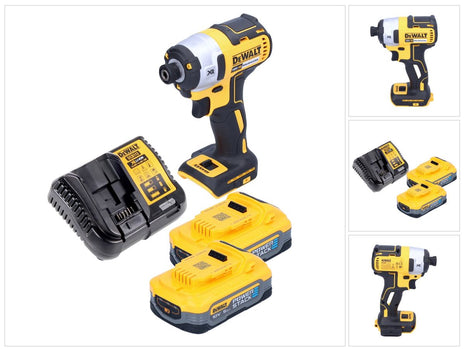 Llave de impacto a batería DeWalt DCF 887 H2 18 V 205 Nm 1/4" sin escobillas + 2 pilas power stack 5,0 Ah + cargador