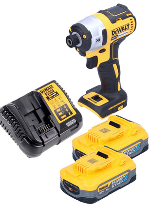 Llave de impacto a batería DeWalt DCF 887 H2 18 V 205 Nm 1/4" sin escobillas + 2 pilas power stack 5,0 Ah + cargador