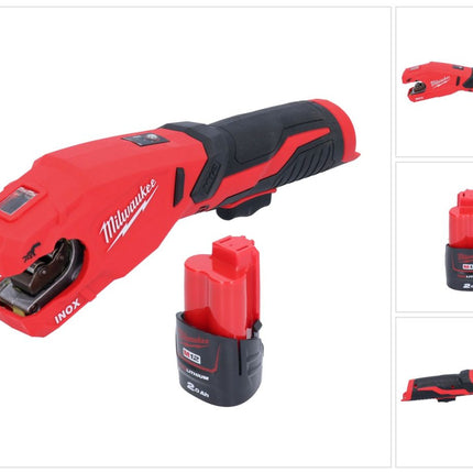 Milwaukee M12 PCSS-201 Coupe-tubes inox sans fil 12 V 12 - 28 mm + 1x batterie 2,0 Ah - sans chargeur