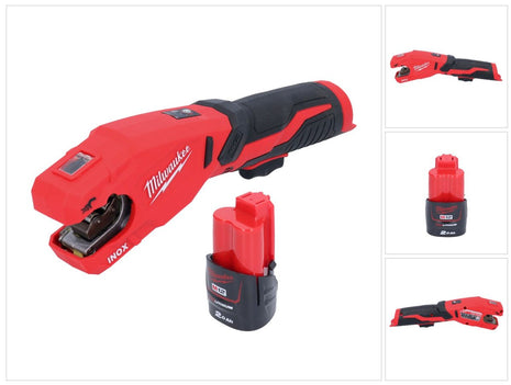 Milwaukee M12 PCSS-201 cortatubos de acero inoxidable a batería 12 V 12 - 28 mm + 1x batería 2,0 Ah - sin cargador