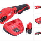 Milwaukee M12 PCSS-201 Coupe-tubes inox sans fil 12 V 12 - 28 mm + 1x batterie 2,0 Ah + chargeur