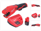 Milwaukee M12 PCSS-201 Coupe-tubes inox sans fil 12 V 12 - 28 mm + 1x batterie 2,0 Ah + chargeur