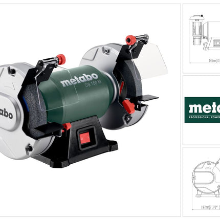 Metabo DS 150 M Ponceuse double 370 W 150 x 20 x 20 mm ( 604150000 )