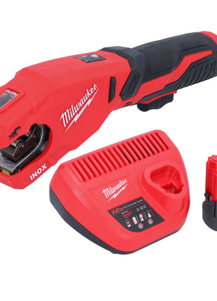 Milwaukee M12 PCSS-251 Coupe-tubes inox sans fil 12 V 12 - 28 mm + 1x batterie 2,5 Ah + chargeur