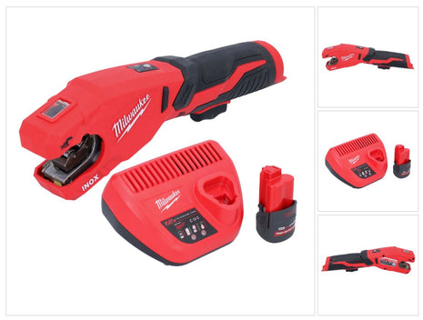 Milwaukee M12 PCSS-251 Coupe-tubes inox sans fil 12 V 12 - 28 mm + 1x batterie 2,5 Ah + chargeur