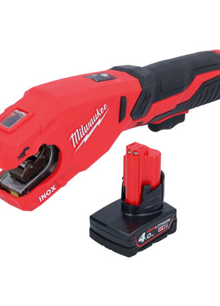 Milwaukee M12 PCSS-401 akumulatorowy obcinak do rur ze stali nierdzewnej 12 V 12 - 28 mm + 1x akumulator 4,0 Ah - bez ładowarki