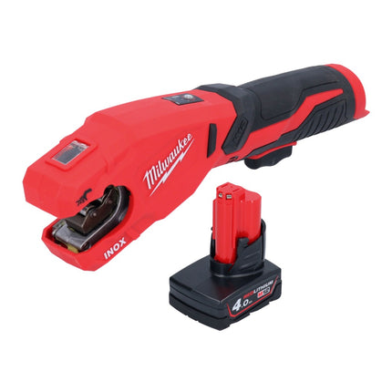 Milwaukee M12 PCSS-401 Coupe-tubes inox sans fil 12 V 12 - 28 mm + 1x batterie 4,0 Ah - sans chargeur