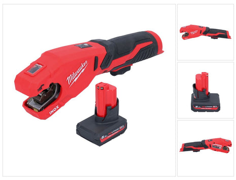 Milwaukee M12 PCSS-501 cortatubos de acero inoxidable a batería 12 V 12 - 28 mm + 1x batería 5,0 Ah - sin cargador