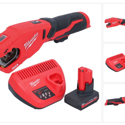 Milwaukee M12 PCSS-501 Coupe-tubes inox sans fil 12 V 12 - 28 mm + 1x batterie 5,0 Ah + chargeur