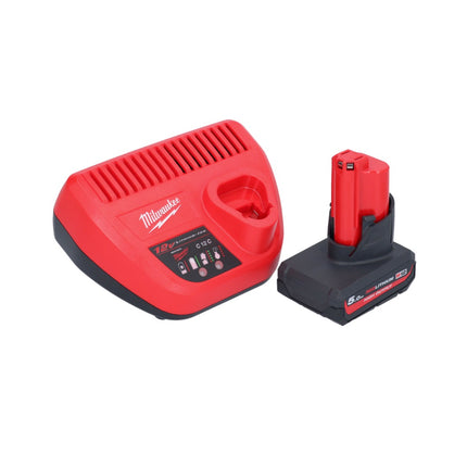 Milwaukee M12 PCSS-501 Coupe-tubes inox sans fil 12 V 12 - 28 mm + 1x batterie 5,0 Ah + chargeur