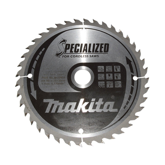 Makita CCF16540E SPECIALIZED lame de scie 165 x 20 mm 40 dents pour bois ( B-32954 )