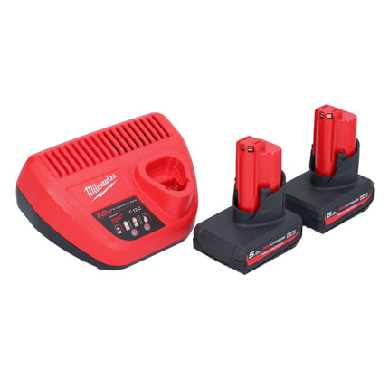 Milwaukee M12 PCSS-502 Coupe-tubes inox sans fil 12 V 12 - 28 mm + 2x batterie 5,0 Ah + chargeur