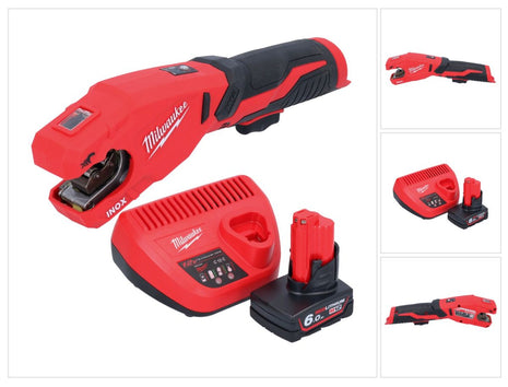 Milwaukee M12 PCSS-601 Coupe-tubes inox sans fil 12 V 12 - 28 mm + 1x batterie 6,0 Ah + chargeur