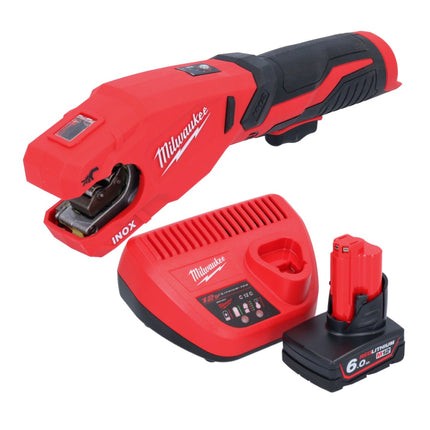 Milwaukee M12 PCSS-601 Coupe-tubes inox sans fil 12 V 12 - 28 mm + 1x batterie 6,0 Ah + chargeur