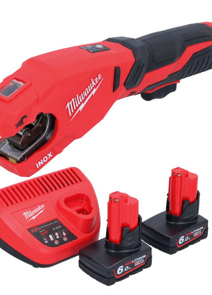 Milwaukee M12 PCSS-602 Coupe-tubes inox sans fil 12 V 12 - 28 mm + 2x batterie 6,0 Ah + chargeur