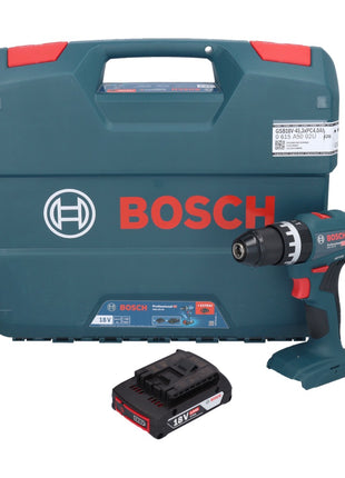 Bosch GSB 18V-45 Taladro percutor inalámbrico profesional 18 V 45 Nm sin escobillas + 1x batería 2,0 Ah + estuche L - sin cargador