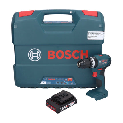 Bosch GSB 18V-45 Professional Perceuse-visseuse à percussion sans fil 18 V 45 Nm Brushless + 1x batterie 2,0 Ah + L-Case - sans chargeur