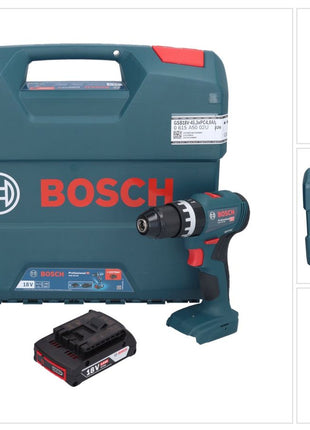 Bosch GSB 18V-45 Taladro percutor inalámbrico profesional 18 V 45 Nm sin escobillas + 1x batería 2,0 Ah + estuche L - sin cargador