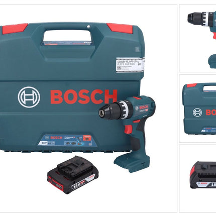 Bosch GSB 18V-45 Professional Perceuse-visseuse à percussion sans fil 18 V 45 Nm Brushless + 1x batterie 2,0 Ah + L-Case - sans chargeur