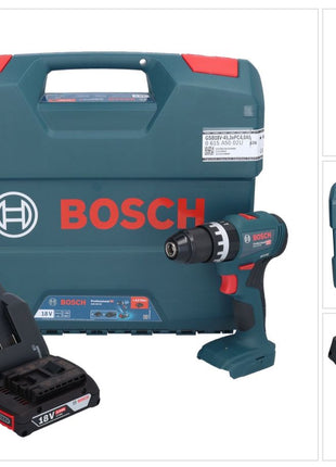 Bosch GSB 18V-45 Professional Perceuse-visseuse à percussion sans fil 18 V 45 Nm Brushless + 1x batterie 2,0 Ah + chargeur + L-Case