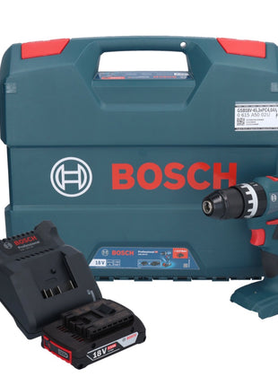 Bosch GSB 18V-45 Professional Perceuse-visseuse à percussion sans fil 18 V 45 Nm Brushless + 1x batterie 2,0 Ah + chargeur + L-Case