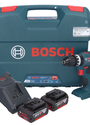 Bosch GSB 18V-45 Profesjonalna akumulatorowa wiertarko-wkrętarka udarowa 18 V 45 Nm bezszczotkowa + 2x akumulator 4,0 Ah + ładowarka + walizka L