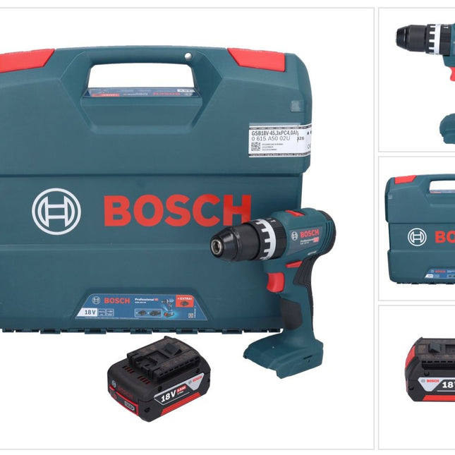 Bosch GSB 18V-45 Professional Perceuse-visseuse à percussion sans fil 18 V 45 Nm Brushless + 1x batterie 5,0 Ah + L-Case - sans chargeur