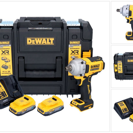DeWalt DCF 892 E2T Clé à choc 18 V 813 Nm 1/2'' Brushless + 2x batterie 1,7 Ah + chargeur + TSTAK