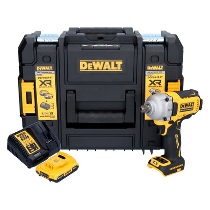 Clé à chocs sans fil DeWalt DCF 892 D1T 18 V 813 Nm 1/2" sans balais + 1 batterie 2,0 Ah + chargeur + TSTAK
