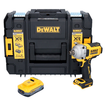 DeWalt DCF 892 NT Clé à choc sans fil 18 V 813 Nm 1/2'' Brushless + 1x batterie Powerstack 5,0 Ah + TSTAK - sans chargeur