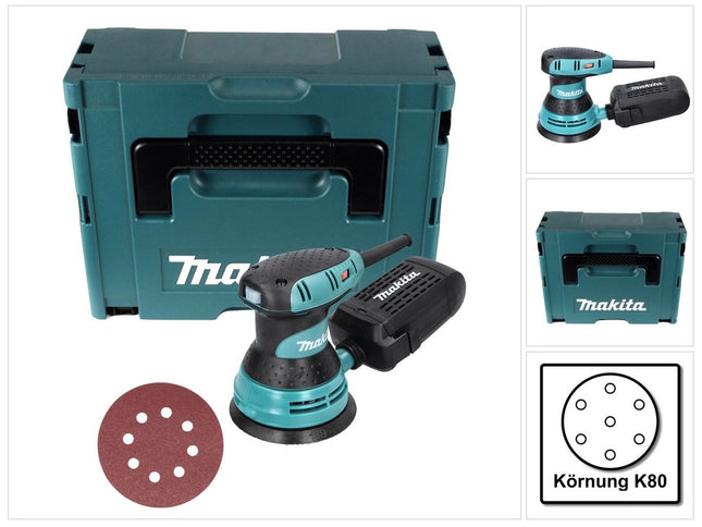 Makita BO 5031 Ponceuse excentrique 300 watts 125 mm + 50x papier abrasif K80 + Makpac