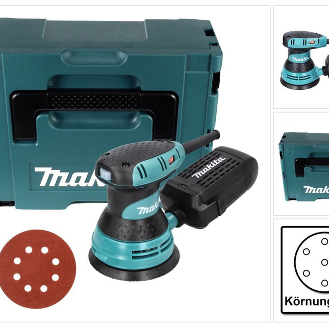 Makita BO 5031 Ponceuse excentrique 300 watts 125 mm + 50x papier abrasif K320 + Makpac