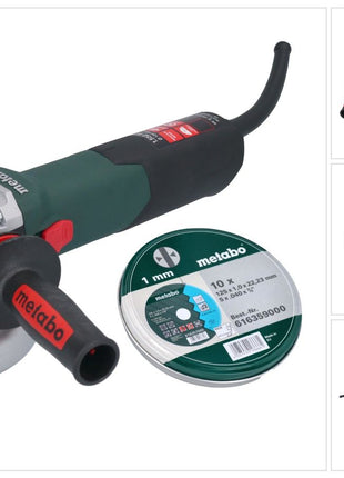 Metabo WE 15-125 Amoladora angular rápida 1550 W 125 mm + 10x discos de corte