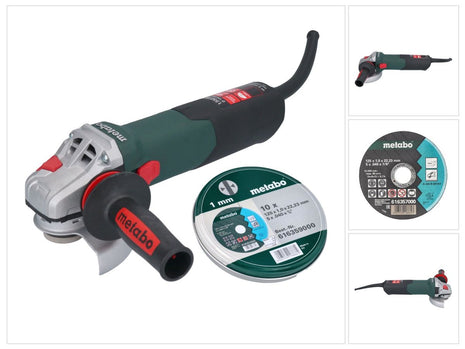 Metabo WE 15-125 Quick Meuleuse d'angle 1550 W 125 mm + 10x disque à tronçonner