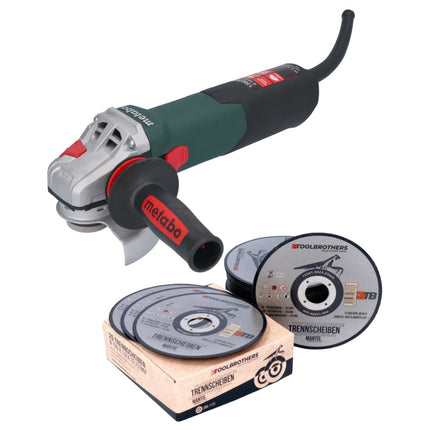 Metabo WE 15-125 Quick Meuleuse d'angle 1550 W 125 mm + 25x Toolbrothers MANTIS Disque à tronçonner