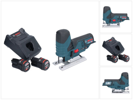 Bosch GST 12V-70 Professional Akku Stichsäge 12 V 70 mm + 2x Akku 3,0 Ah + Ladegerät