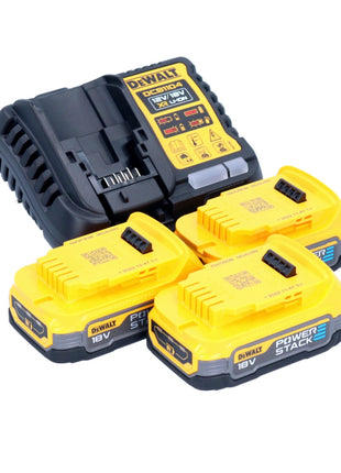 DeWalt DCB 1104 E3 Kit de démarrage sans fil 12 V / 18 V 3x batterie Powerstack 1,7 Ah + chargeur DCB 1104