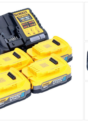 DeWalt DCB 1104 E4 Kit de démarrage sans fil 12 V / 18 V 4x batterie Powerstack 1,7 Ah + chargeur DCB 1104