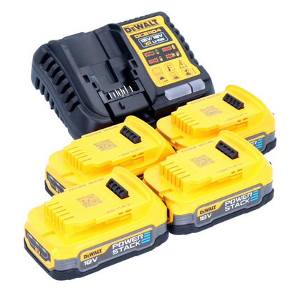 DeWalt DCB 1104 E4 Kit de démarrage sans fil 12 V / 18 V 4x batterie Powerstack 1,7 Ah + chargeur DCB 1104