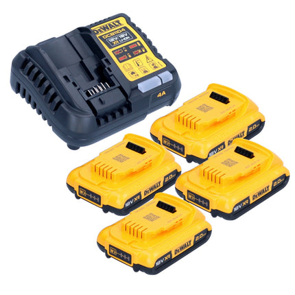 DeWalt DCB 1104 D4 Kit de démarrage sans fil 12 V / 18 V 4x batterie 2,0 Ah + chargeur DCB 1104