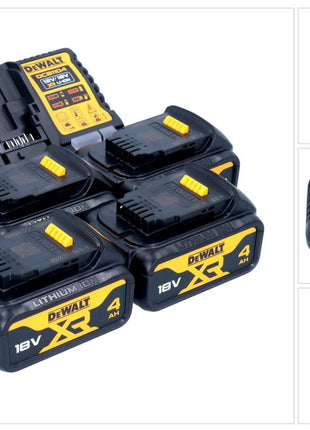 DeWalt DCB 1104 M4 Kit de démarrage sans fil 12 V / 18 V 4x batterie 4,0 Ah + chargeur DCB 1104