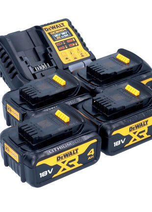 DeWalt DCB 1104 M4 Kit de démarrage sans fil 12 V / 18 V 4x batterie 4,0 Ah + chargeur DCB 1104