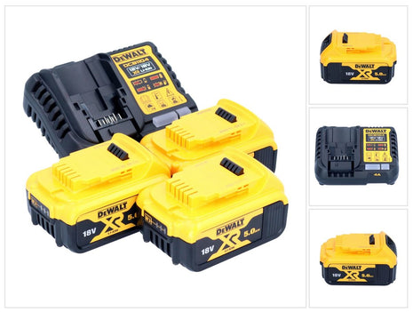 DeWalt DCB 1104 P3 set de arranque de batería 12 V / 18 V 3x baterías 5,0 Ah + cargador DCB 1104